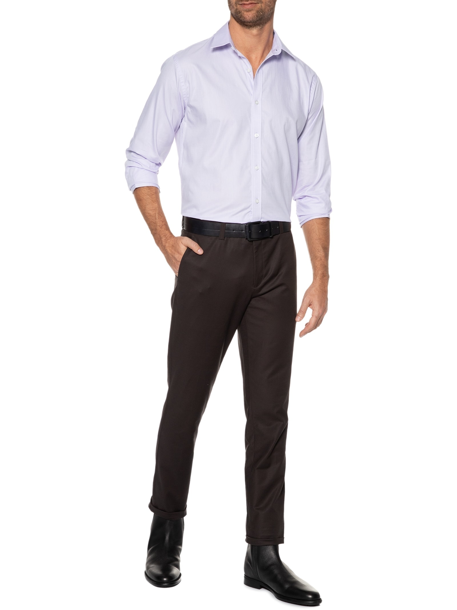 Camisa Masculina Regular Fit Algodão Pima Roxo  '2 Essential