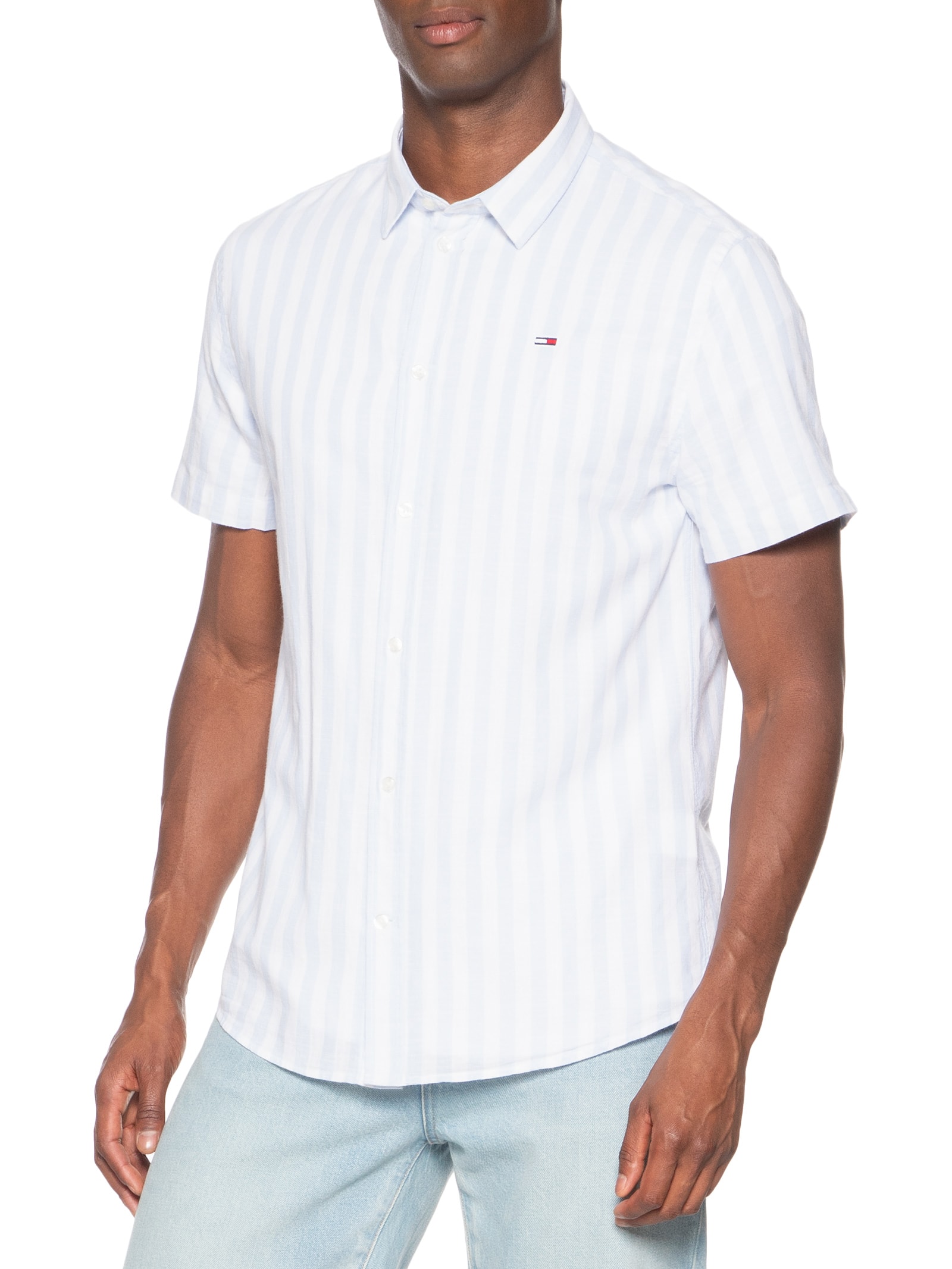 Camisa Masculina Regular Fit Blend Azul Tommy Jeans