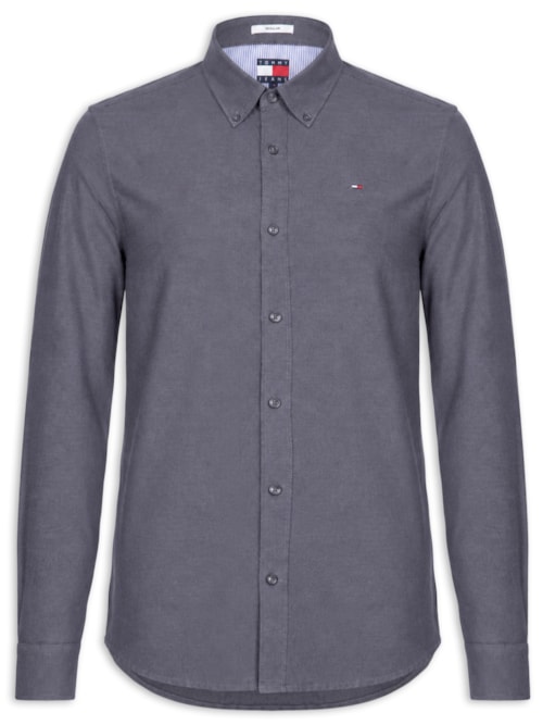 Camisa Masculina Regular Fit Button Down em Oxford – Azul