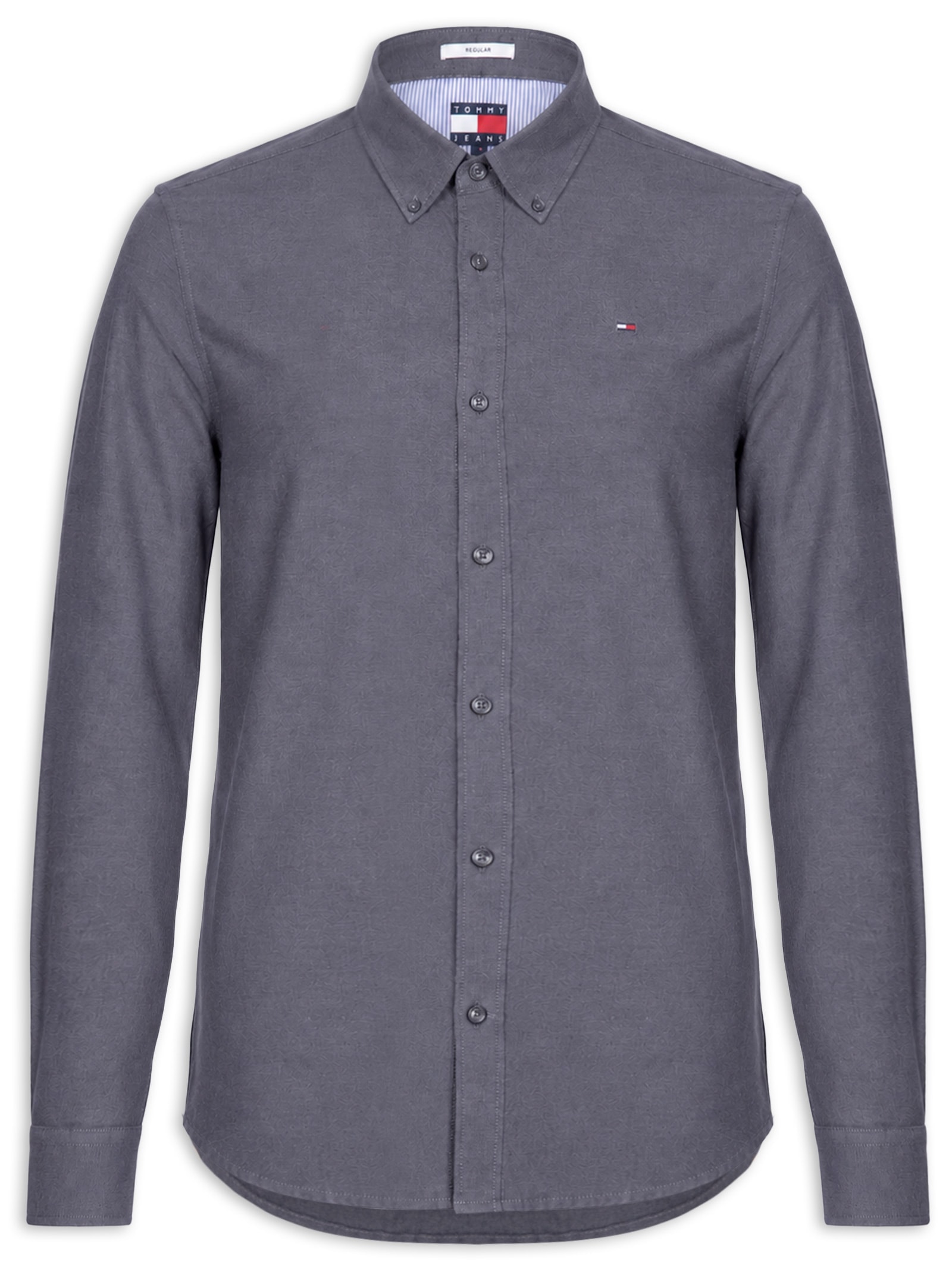 Camisa Masculina Regular Fit Button Down em Oxford Azul Tommy Jeans