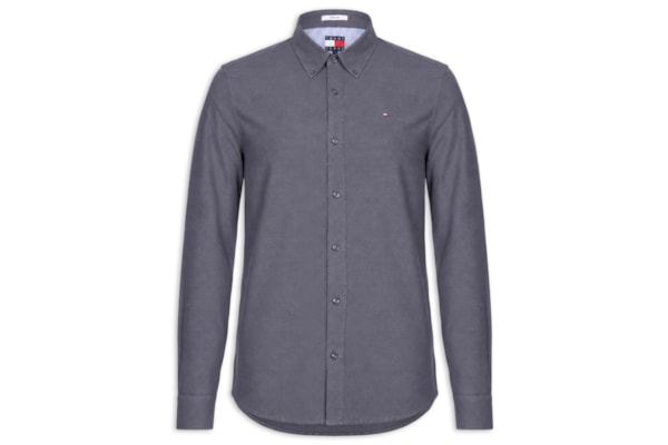 Camisa Masculina Regular Fit Button Down em Oxford - Azul