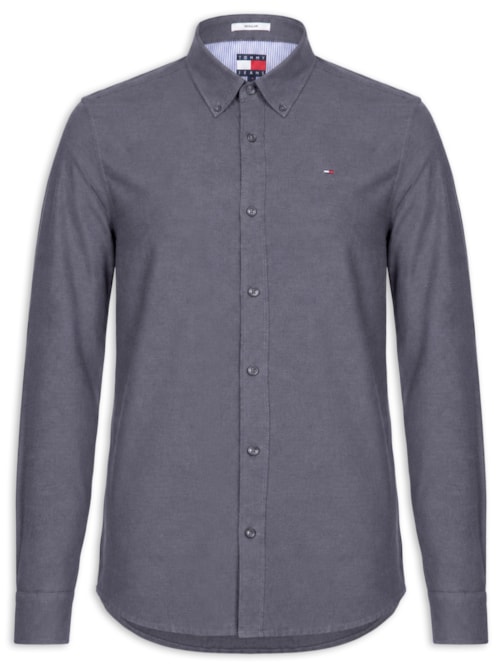 Camisa Masculina Regular Fit Button Down em Oxford - Azul