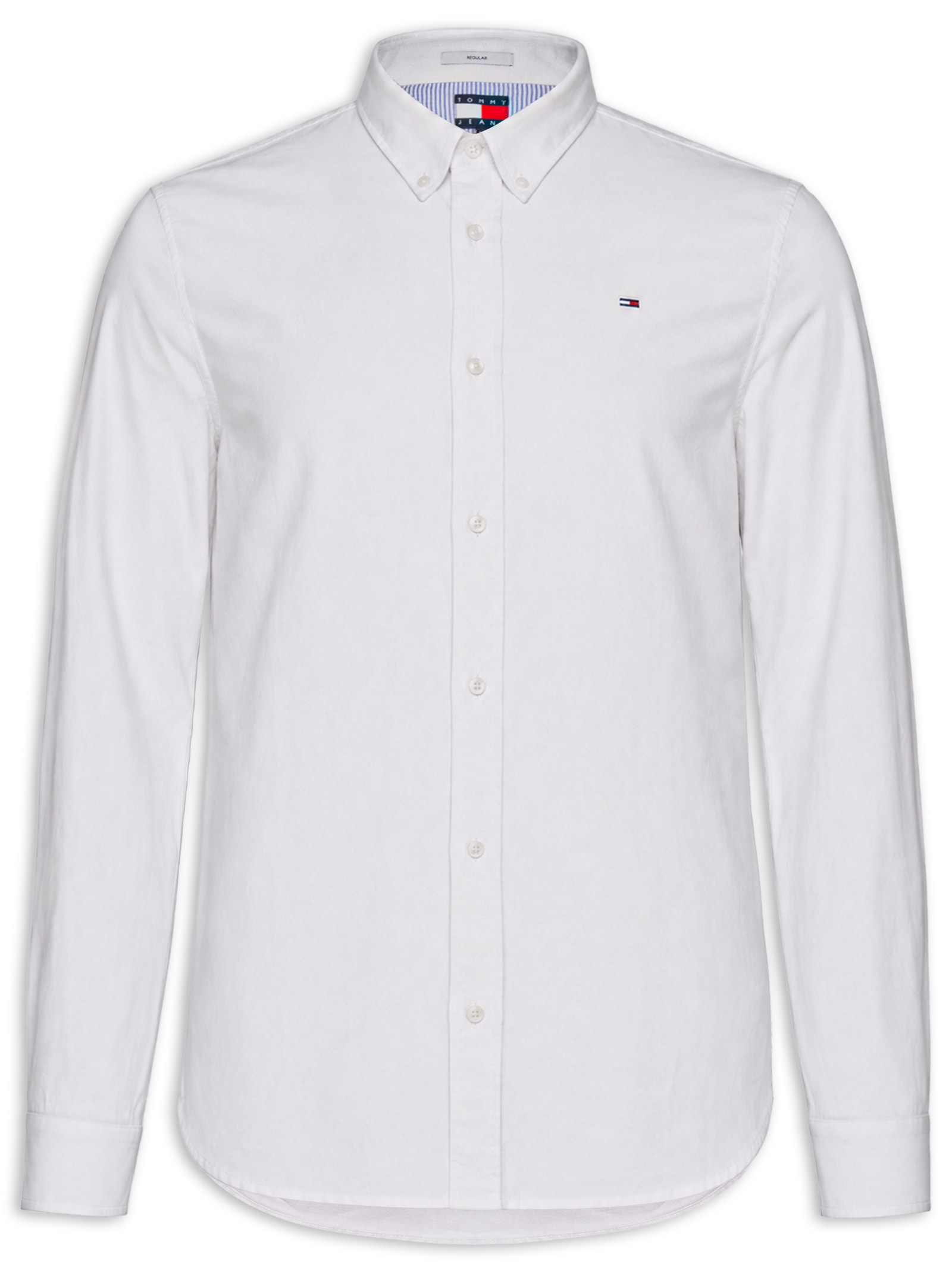 Camisa Masculina Regular Fit Button Down em Oxford Off White Tommy Jeans