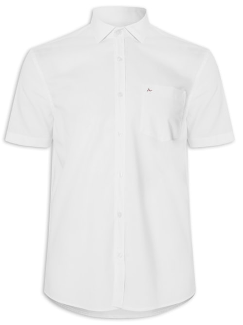 Camisa Masculina Regular Fit Com Bolso - Branco