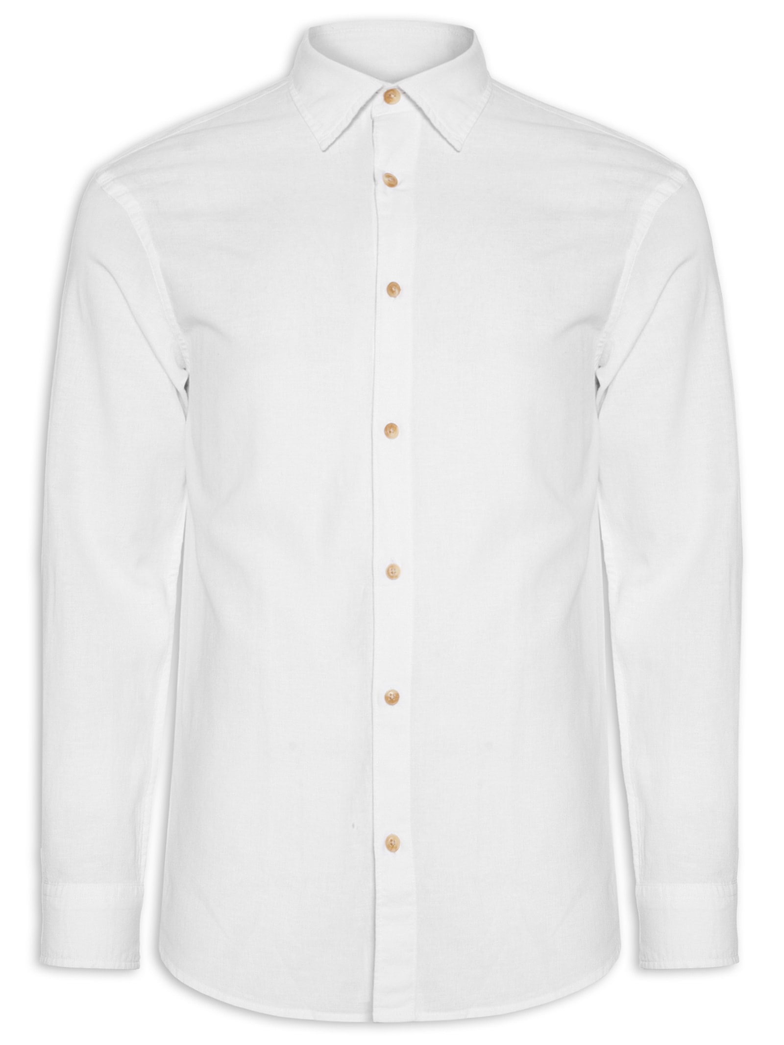 Camisa Masculina Regular Fit em Linho Branco Jack & Jones