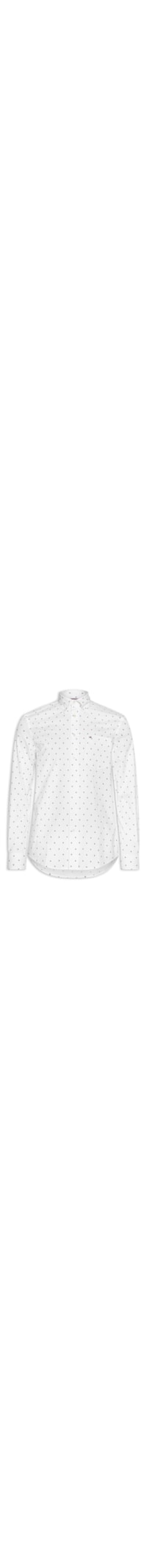 Camisa Masculina Regular Fit Em Popline Estampada - Branco
