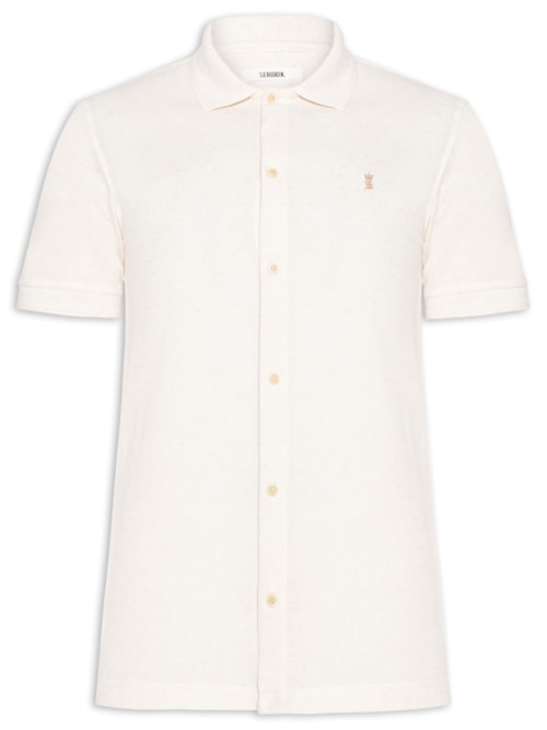 Camisa Masculina Regular Fit Em Tricot – Branco