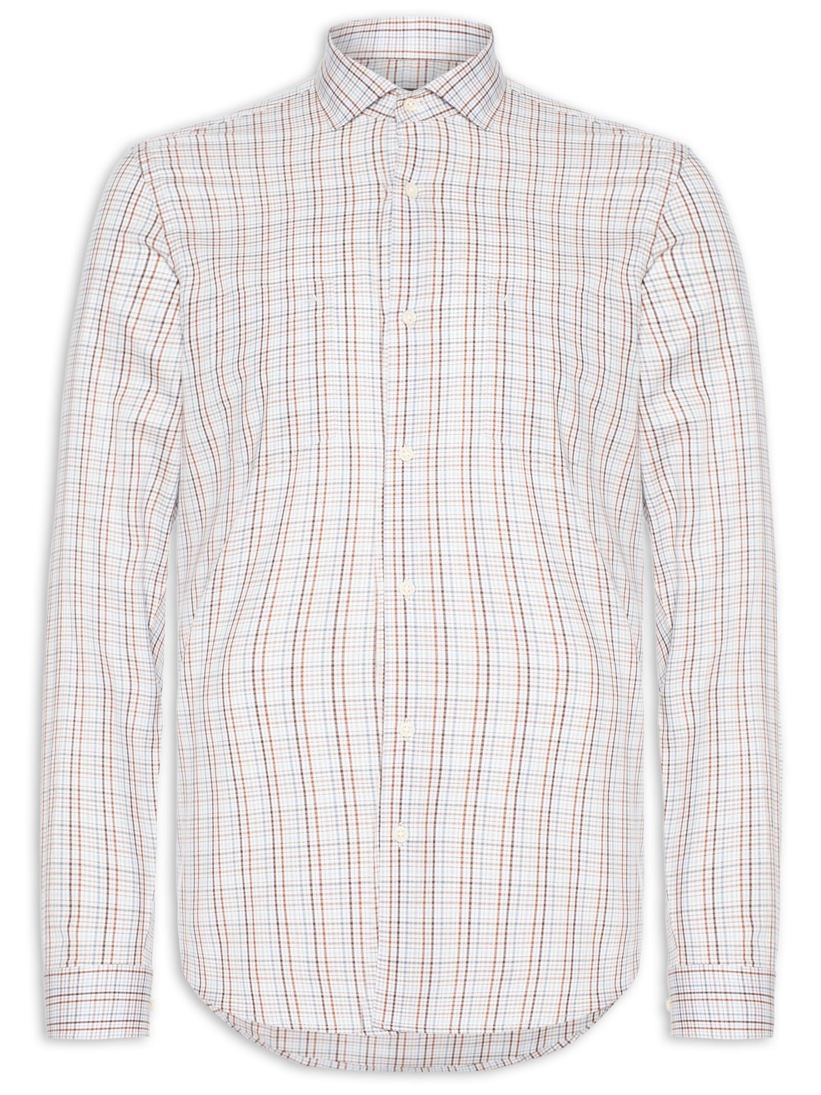 Camisa Masculina Regular Fit Maxi Xadrez Off White Aramis