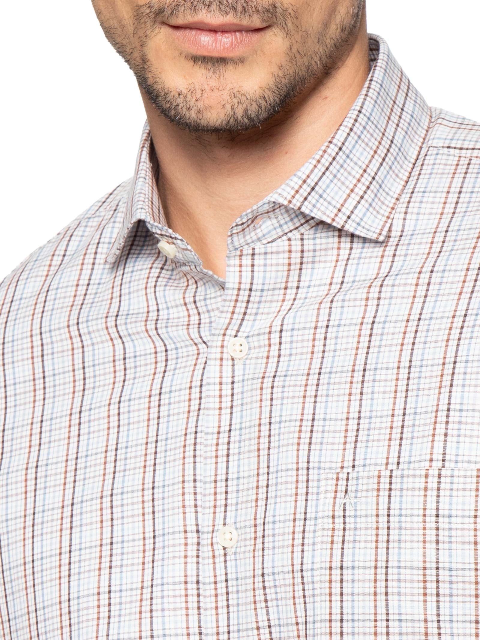 Camisa Masculina Regular Fit Maxi Xadrez Off White Aramis