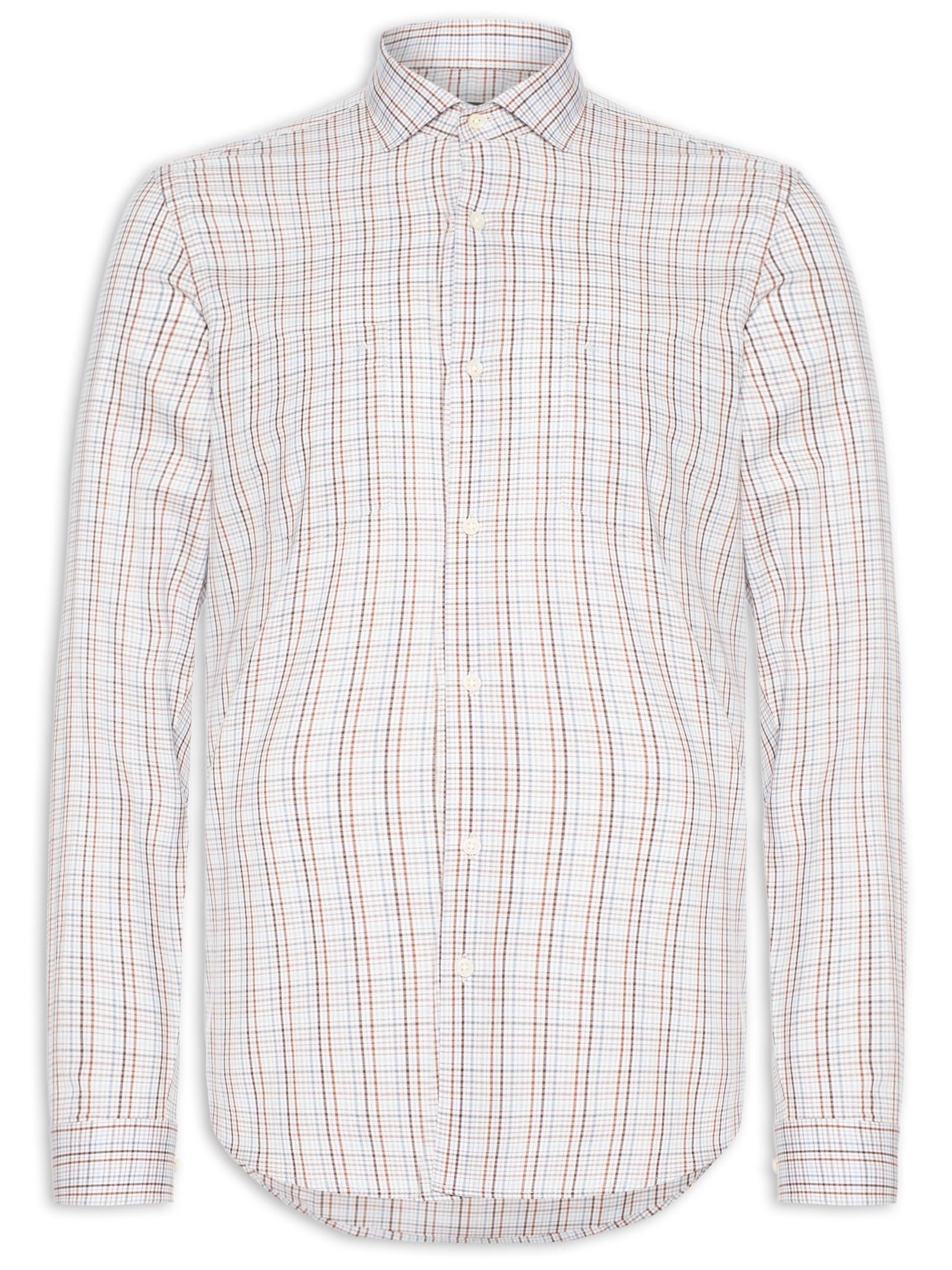 Camisa Masculina Regular Fit Maxi Xadrez Off White Aramis