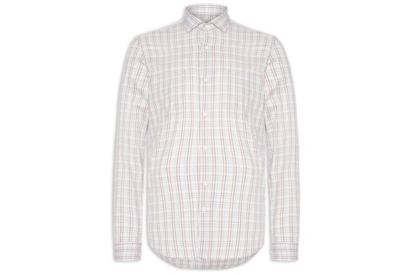 Camisa Masculina Regular Fit Maxi Xadrez - Off White