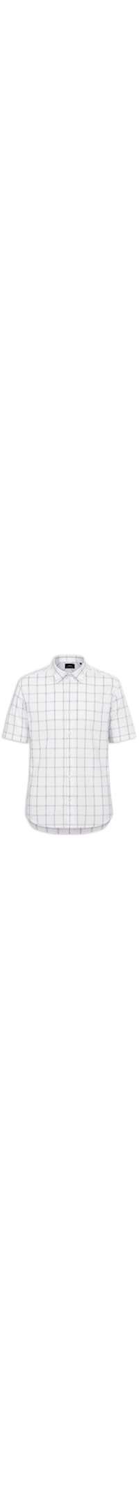 Camisa Masculina Regular Fit Mini Xadrez - Branco