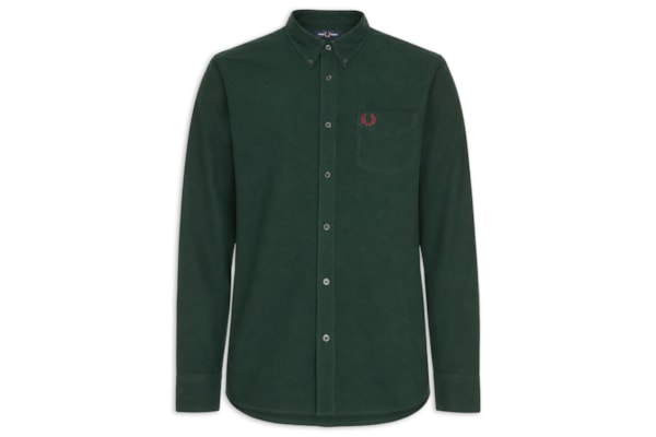 Camisa Masculina Regular Fit Oxford Com Bolso - Verde