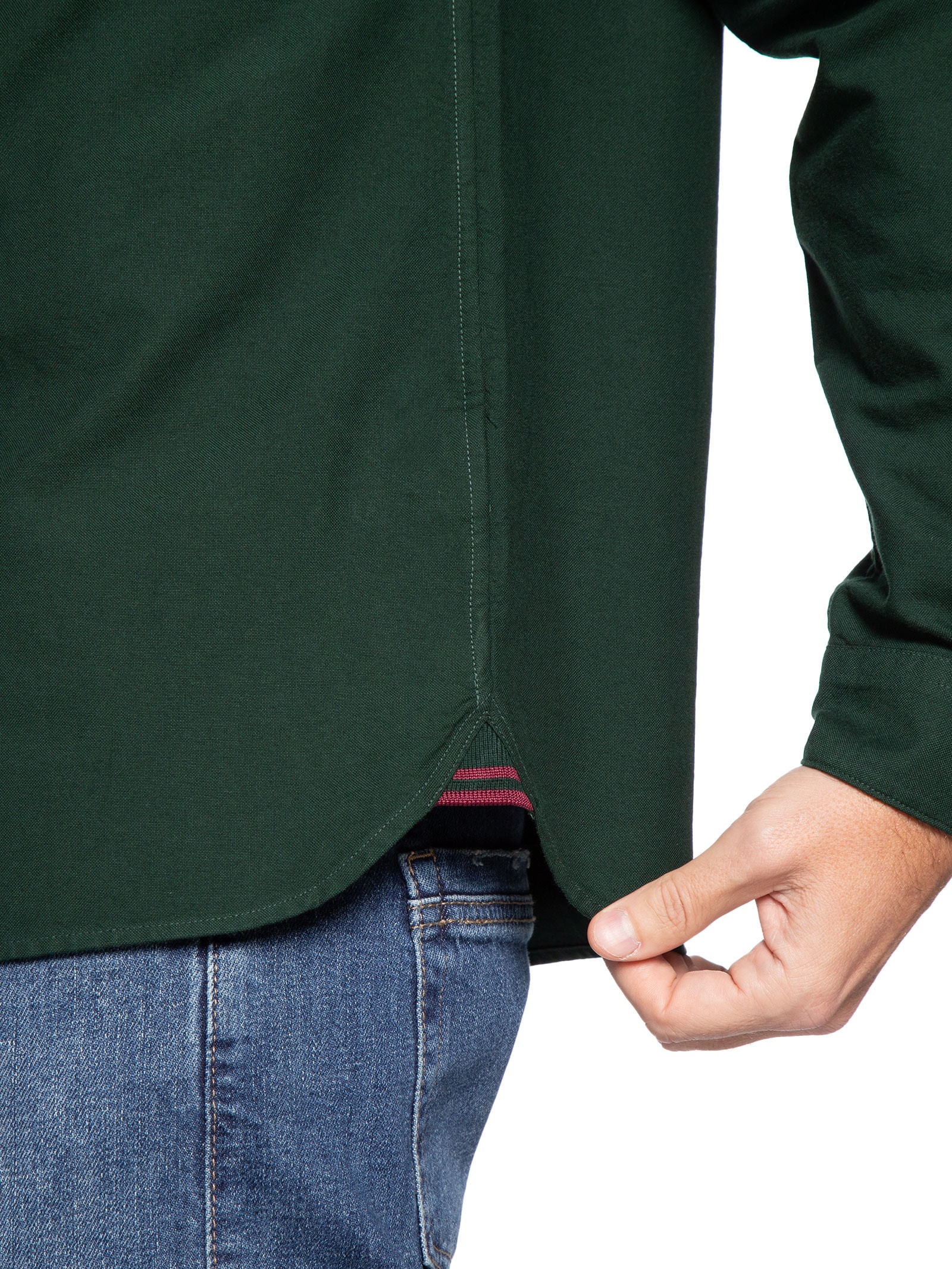 Camisa Masculina Regular Fit Oxford Com Bolso Verde Fred Perry