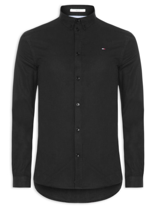 Camisa Masculina Regular Fit Oxford – Preto