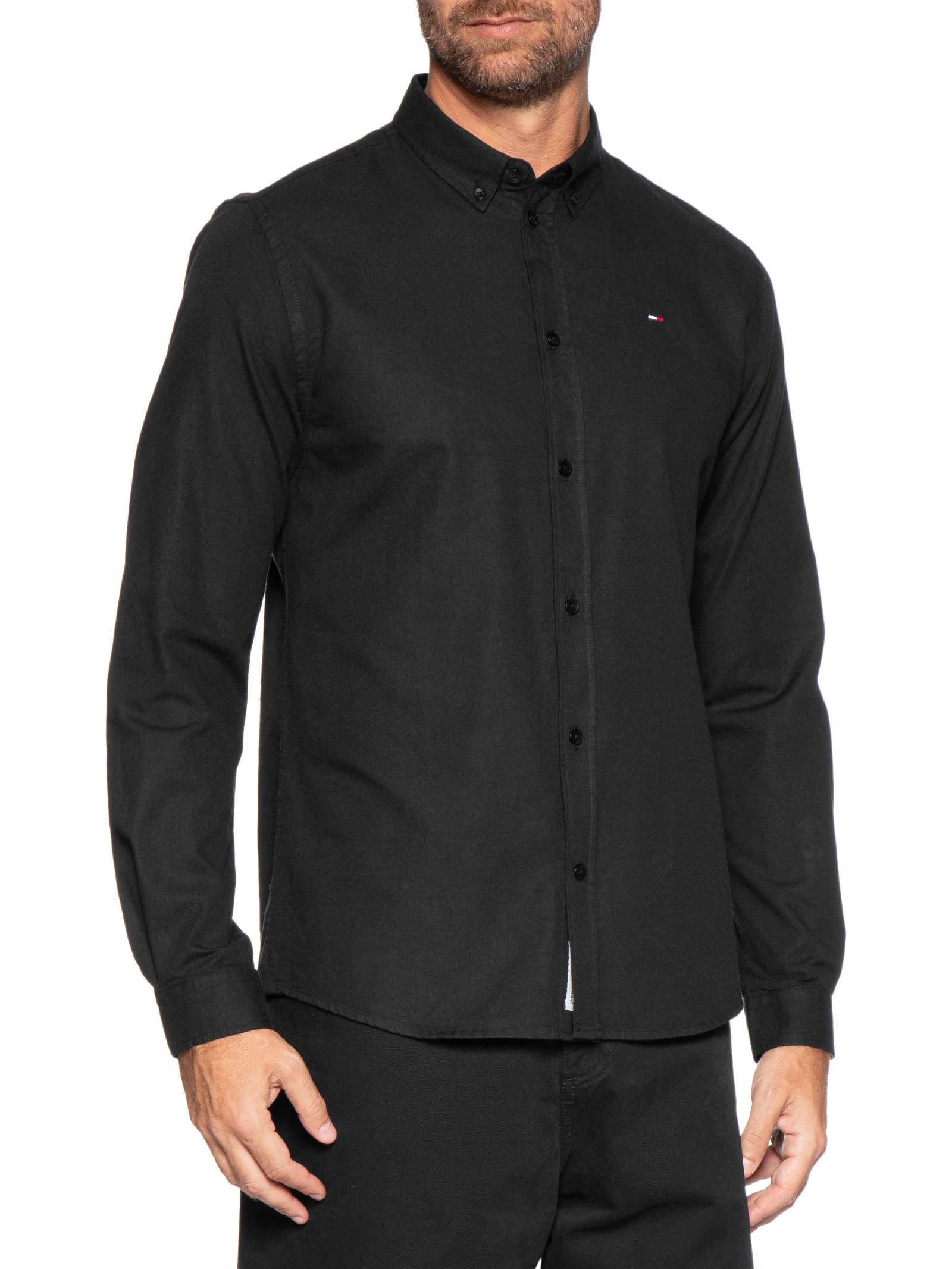 Camisa Masculina Regular Fit Oxford – Preto Tommy Jeans