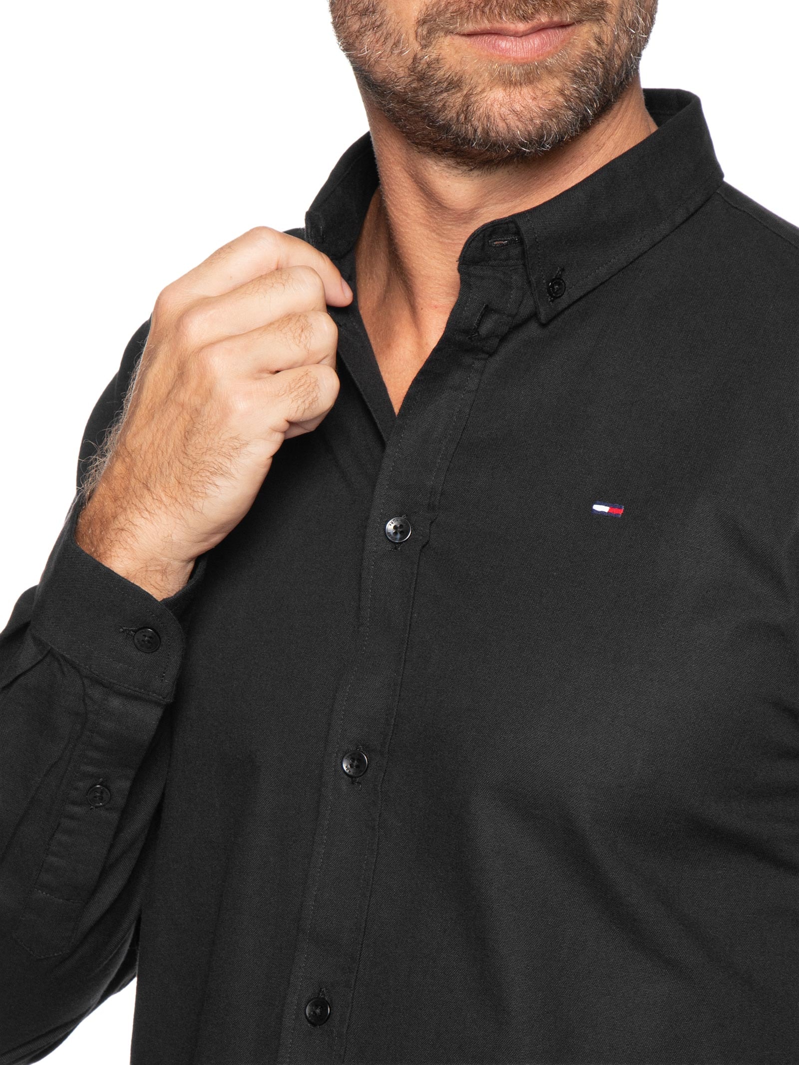 Camisa Masculina Regular Fit Oxford – Preto Tommy Jeans