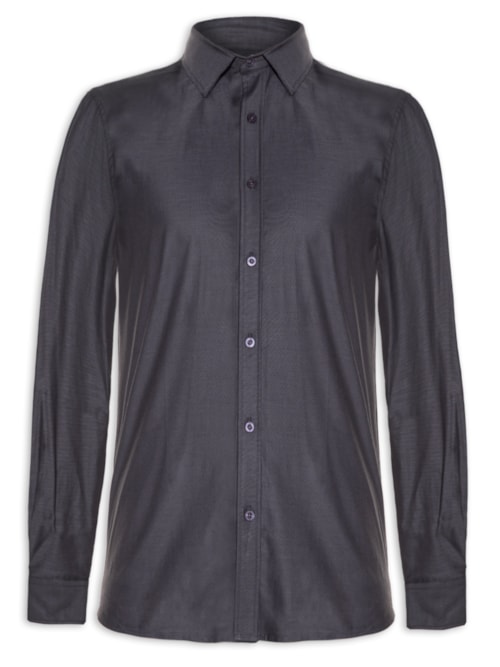 Camisa Masculina Regular Fit Pima – Cinza