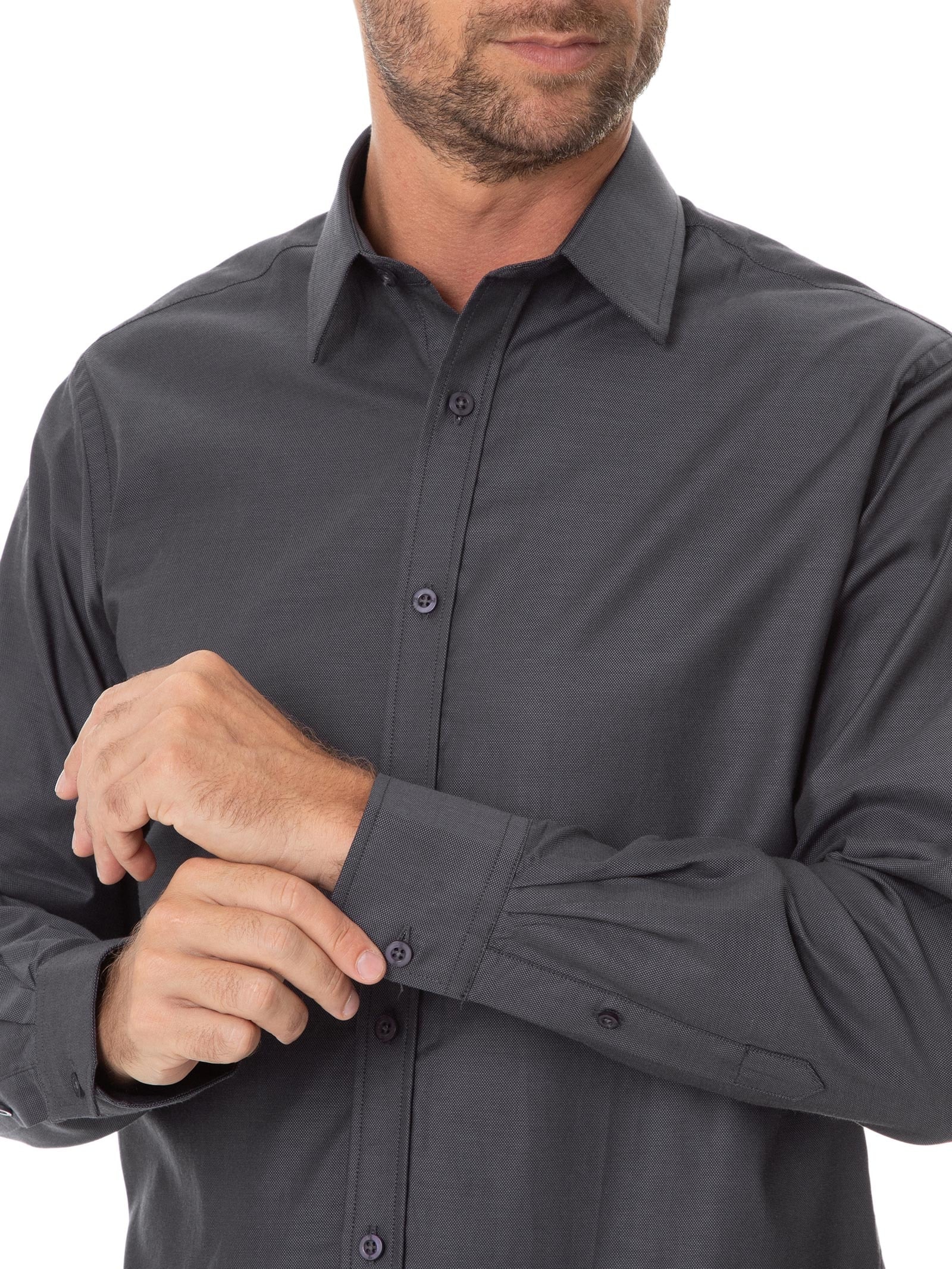 Camisa Masculina Regular Fit Pima Cinza '2 Essential