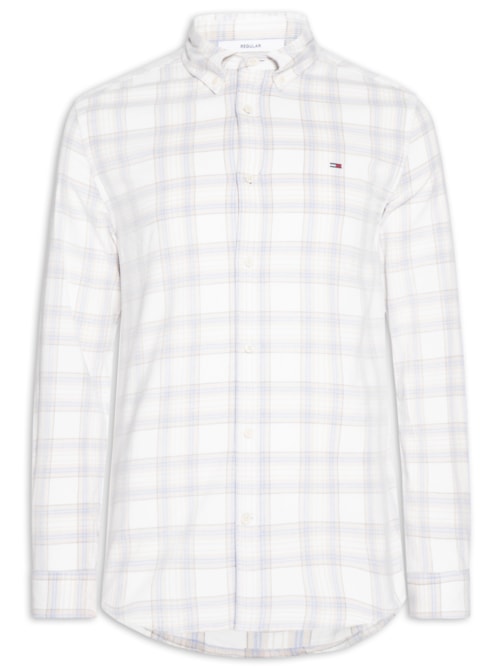 Camisa Masculina Regular Fit Xadrez Cotelê - Azul