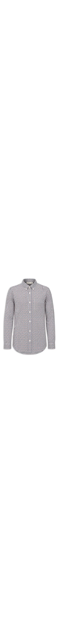 Camisa Masculina Regular Fit Xadrez Em Algodão - Bege