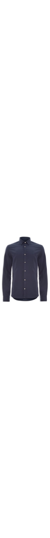 Camisa Masculina Regular Lisa Em Liocel - Azul