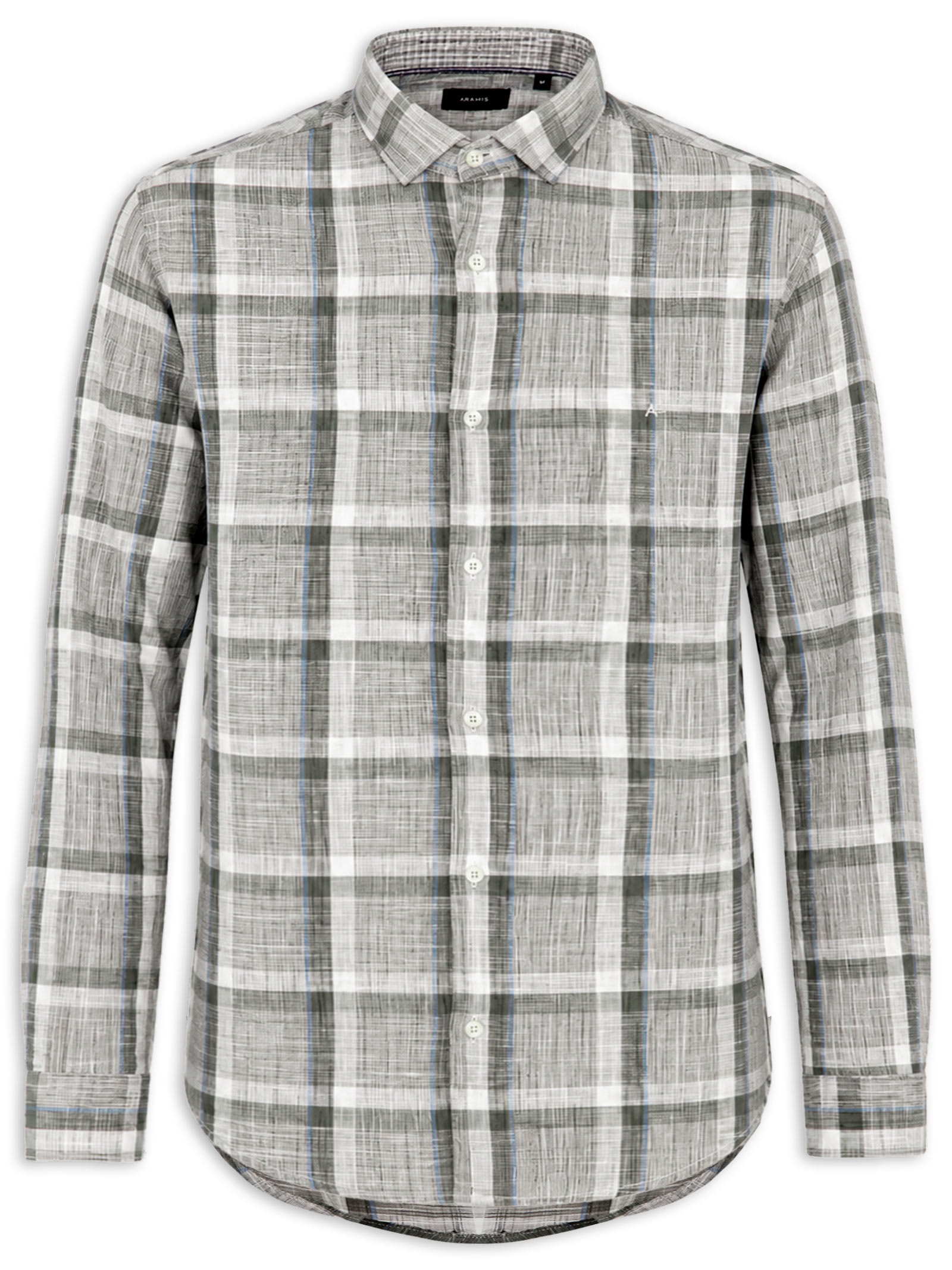 Camisa Masculina Regular Maxi Xadrez Flame Com Contraste Verde Aramis