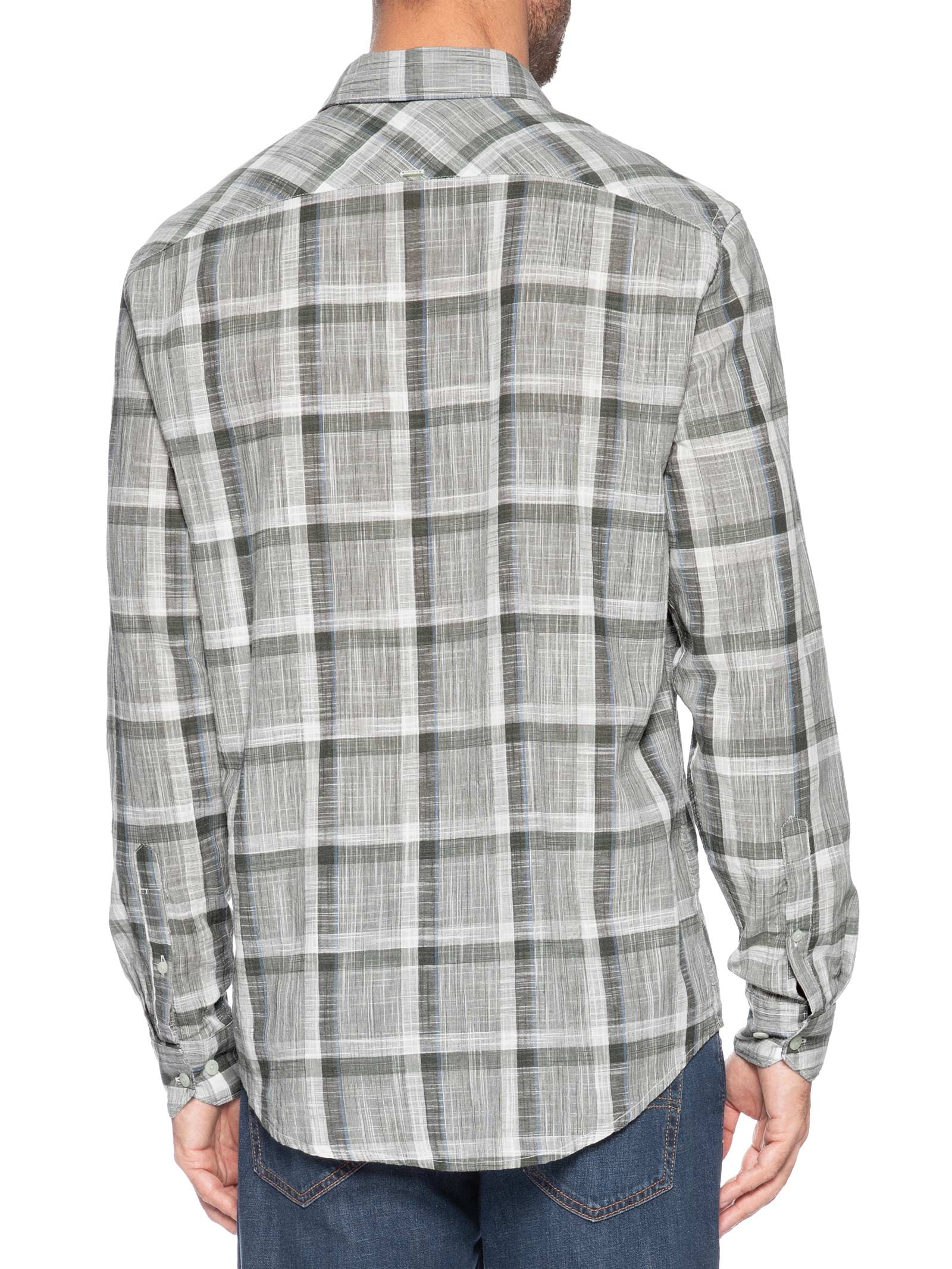Camisa Masculina Regular Maxi Xadrez Flame Com Contraste Verde Aramis