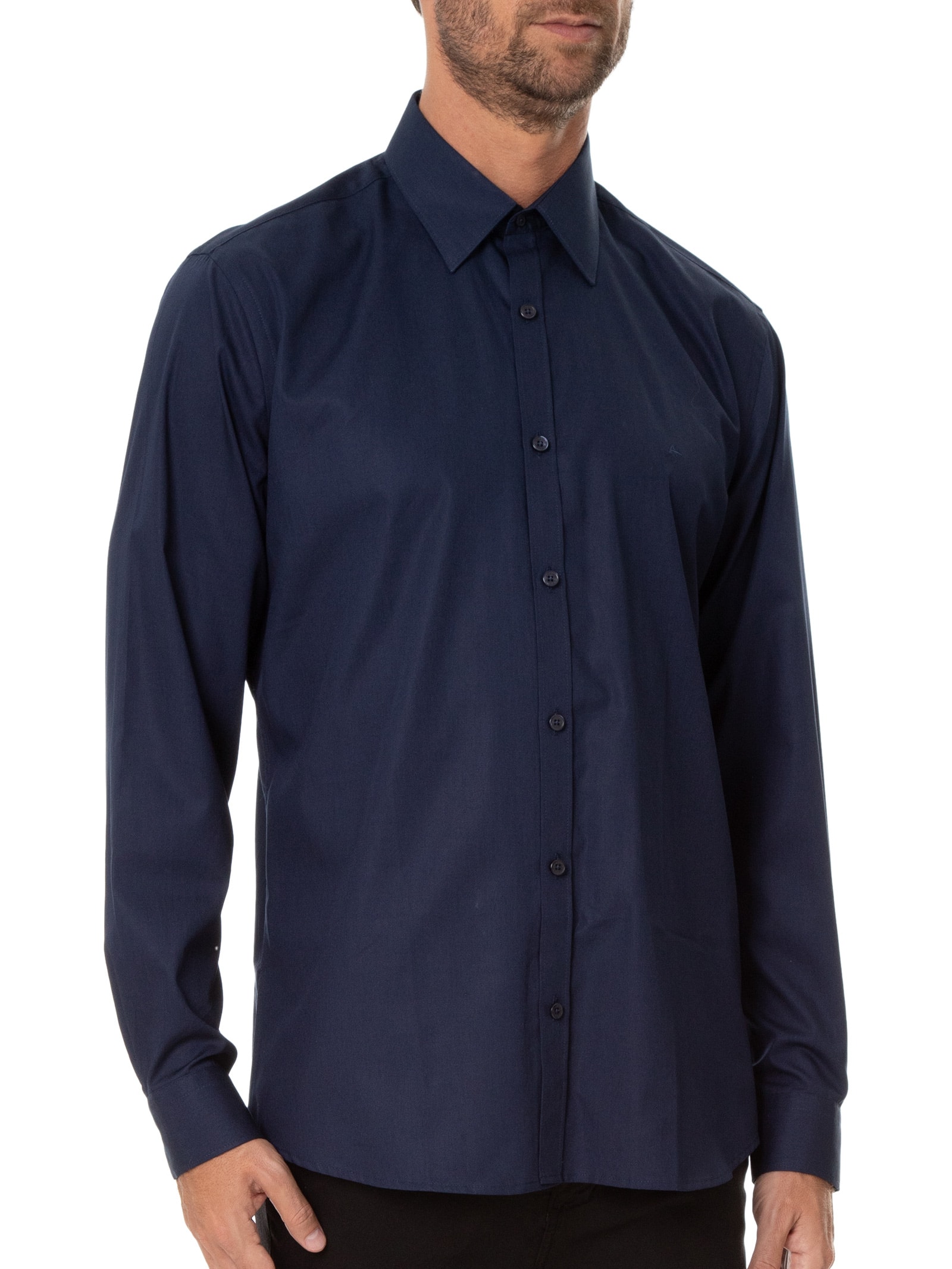 Camisa Masculina Regular Social Lisa Azul Aramis