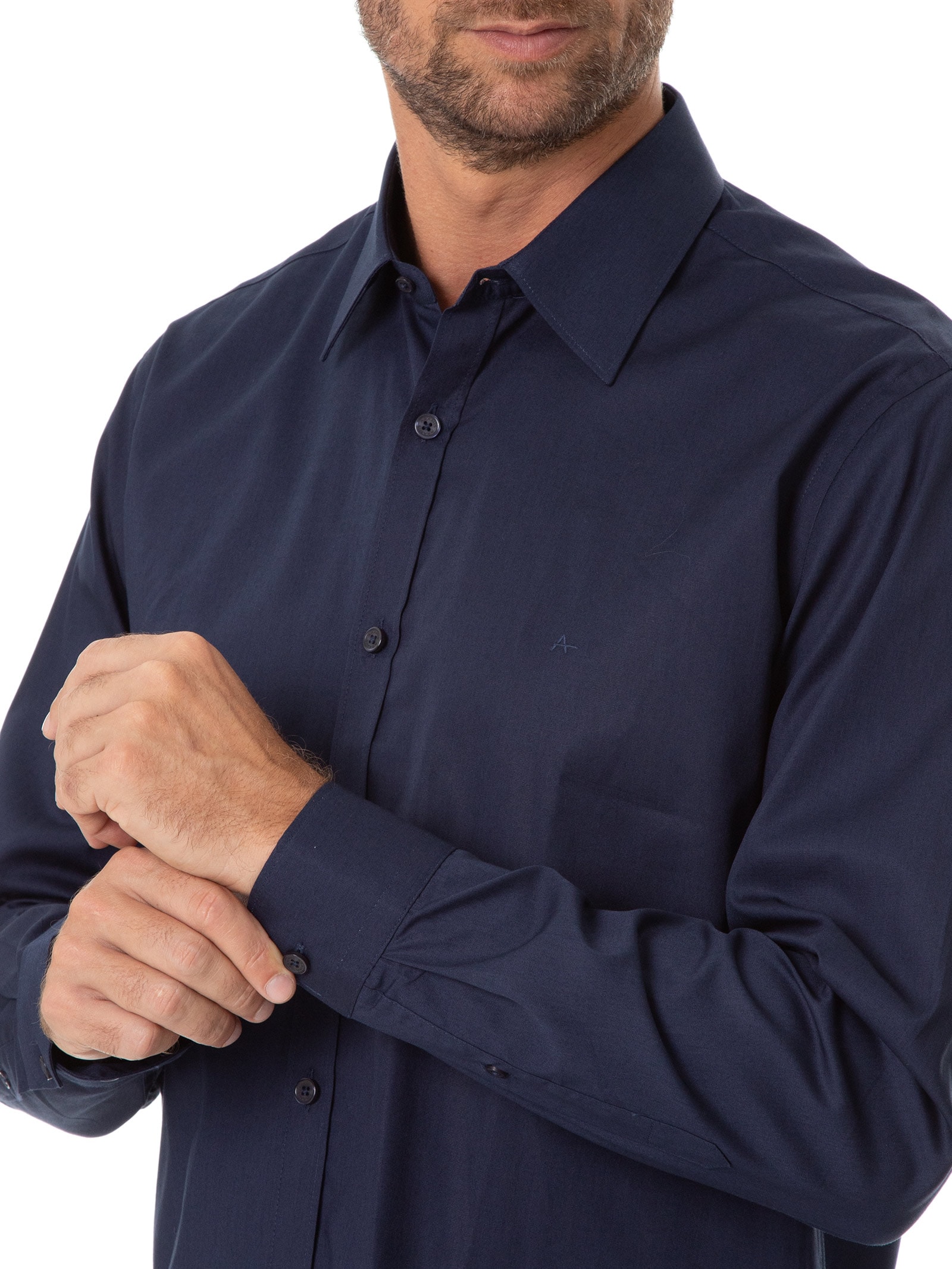 Camisa Masculina Regular Social Lisa Azul Aramis
