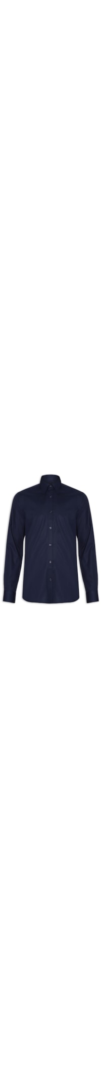 Camisa Masculina Regular Social Lisa - Azul