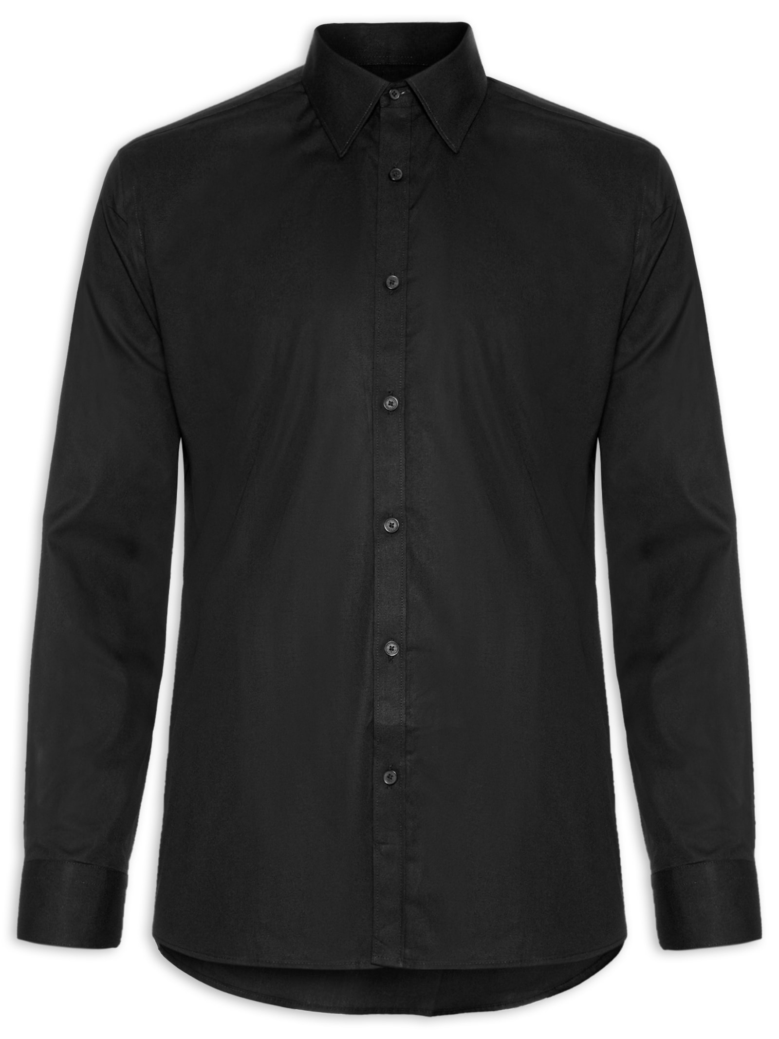 Camisa Masculina Regular Social Lisa Preto Aramis