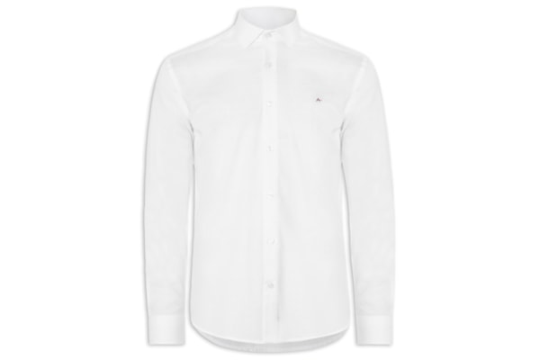 Camisa Masculina Regular Tricoline Mac Out - Branco