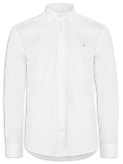 Camisa Masculina Regular Tricoline Mac Out – Branco