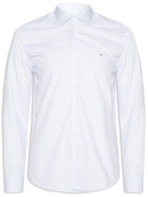 Camisa Masculina Regular Tricoline Xadrez Out – Azul