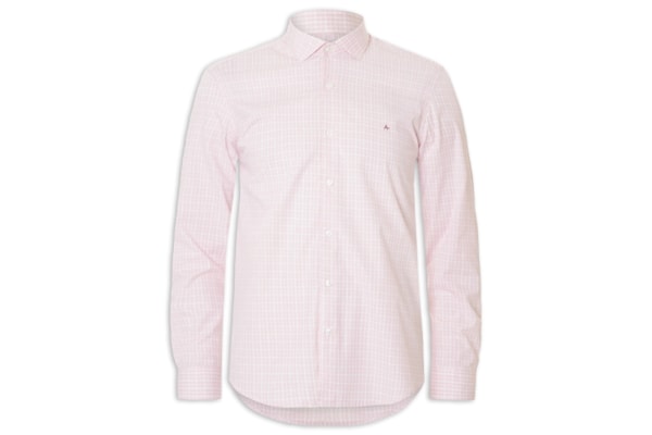 Camisa Masculina Regular Tricoline Xadrez Out - Rosa