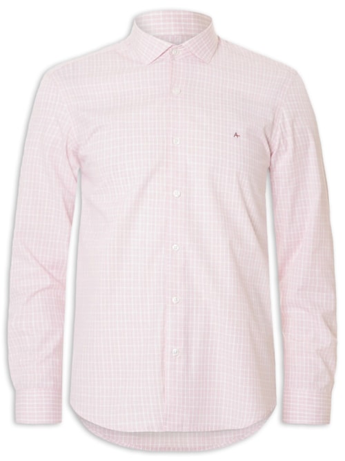 Camisa Masculina Regular Tricoline Xadrez Out – Rosa