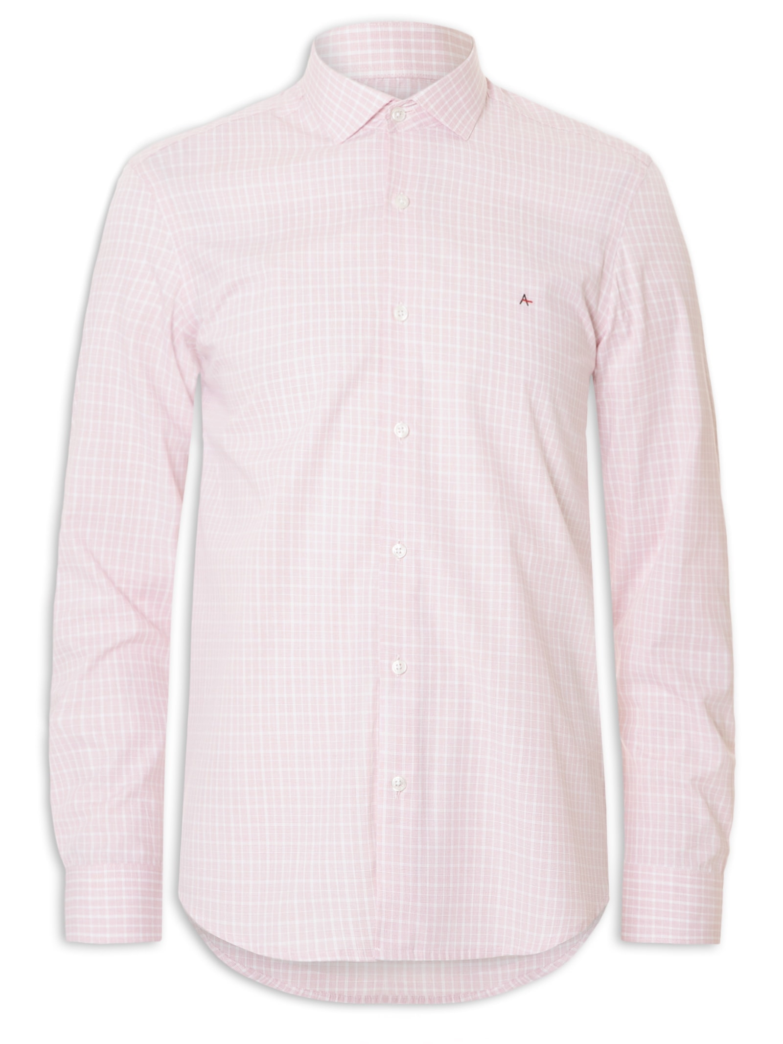 Camisa Masculina Regular Tricoline Xadrez Out Rosa Aramis