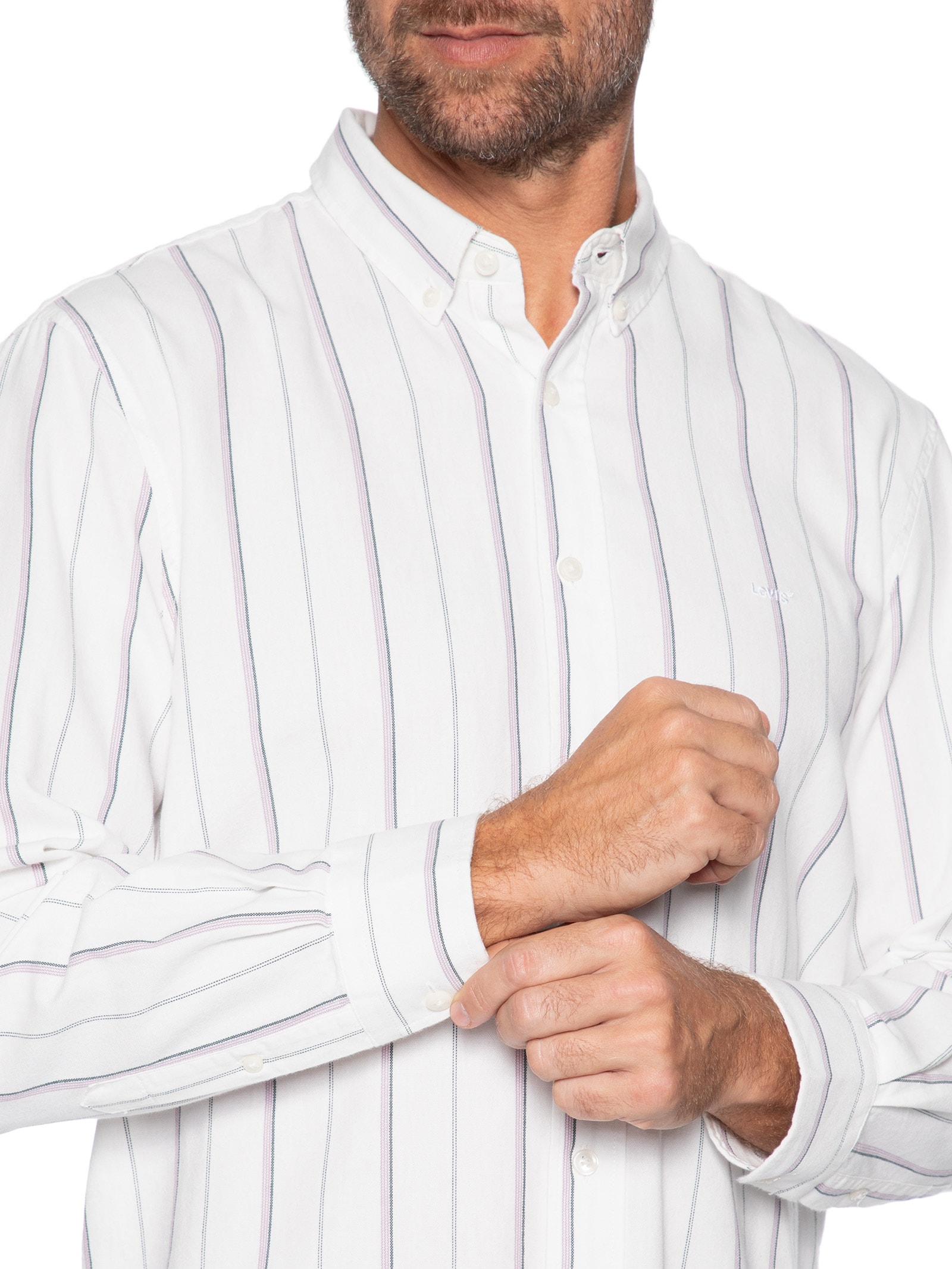 Camisa Masculina Relaxed Fit Authentic Button Down Off White Levi's