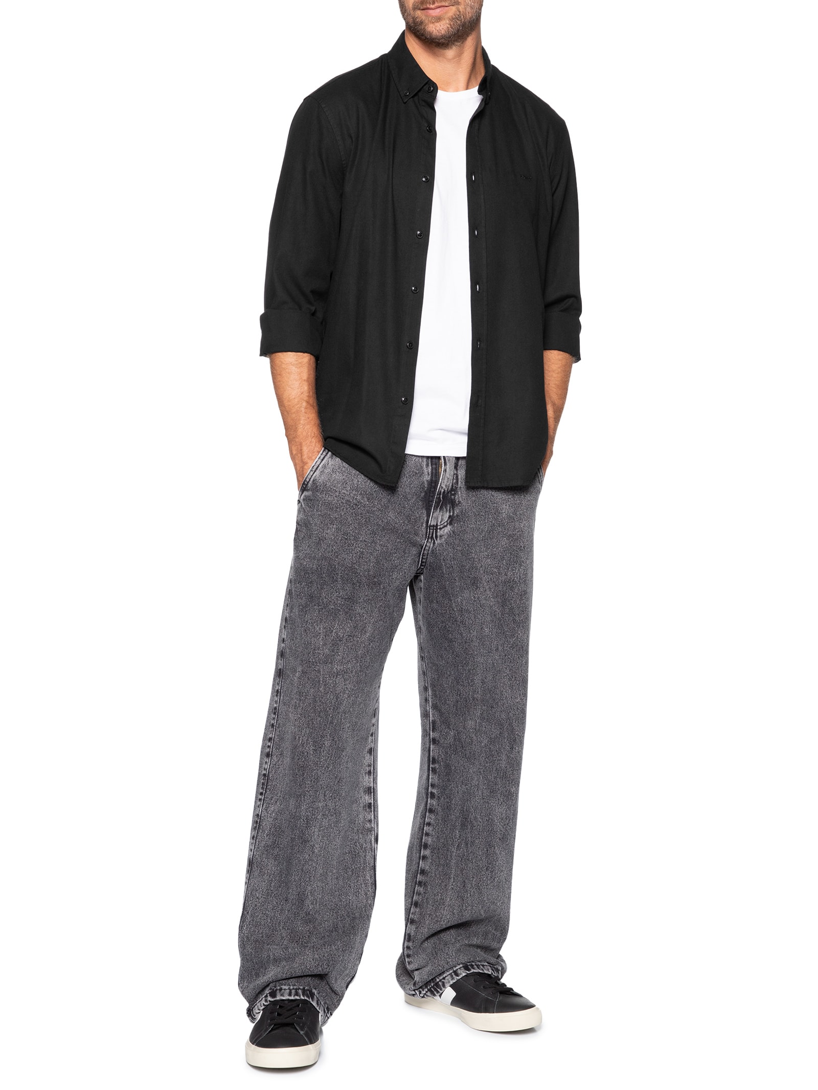 Camisa Masculina Relaxed Fit Authentic Button Down Preto Levi's
