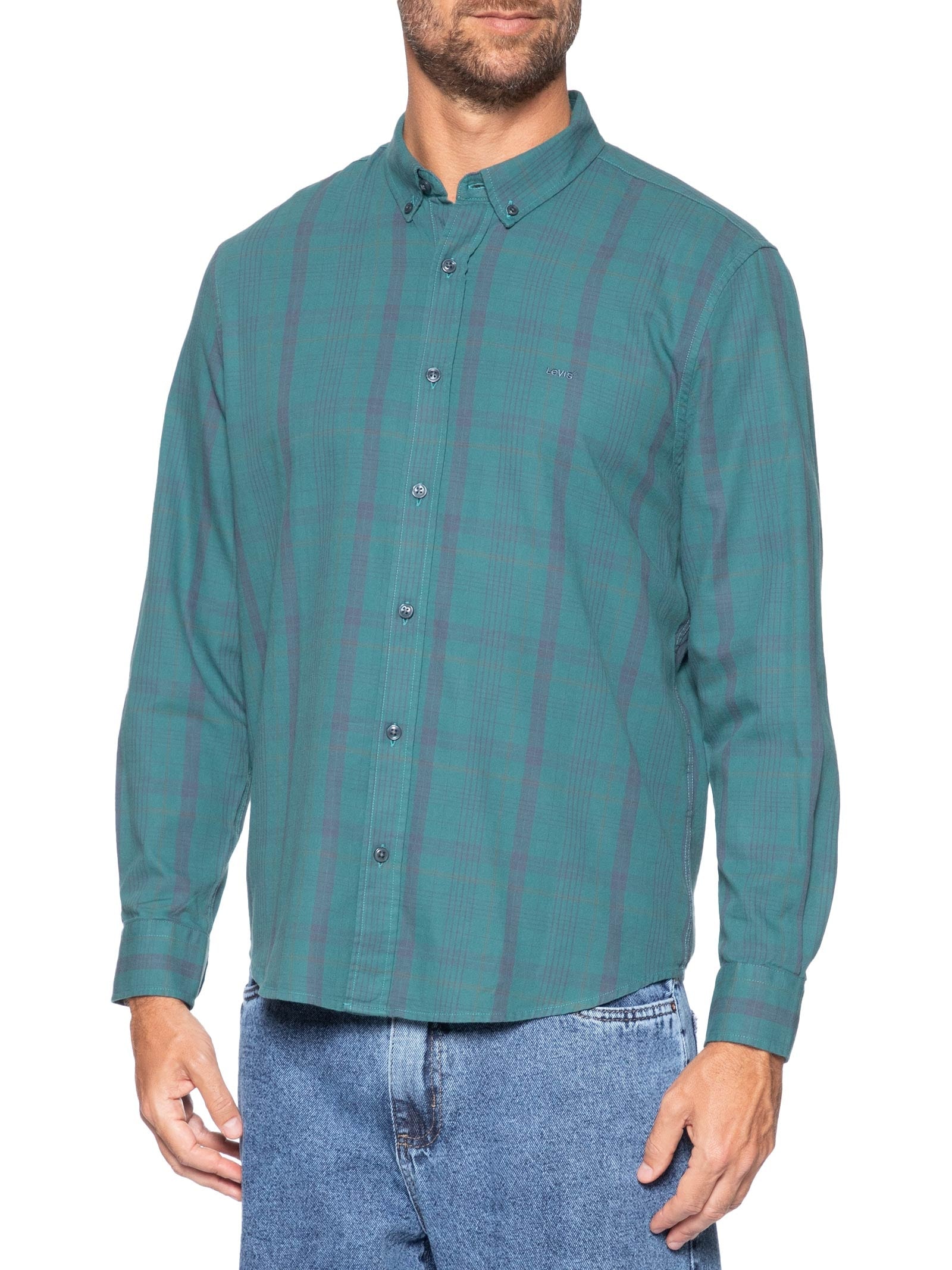 Camisa Masculina Relaxed Fit Authentic Button Down Verde Levi's