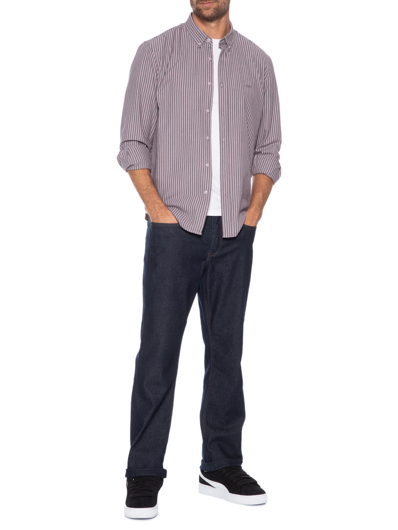 Camisa Masculina Relaxed Fit Authentic Oxford Roxo Levi's
