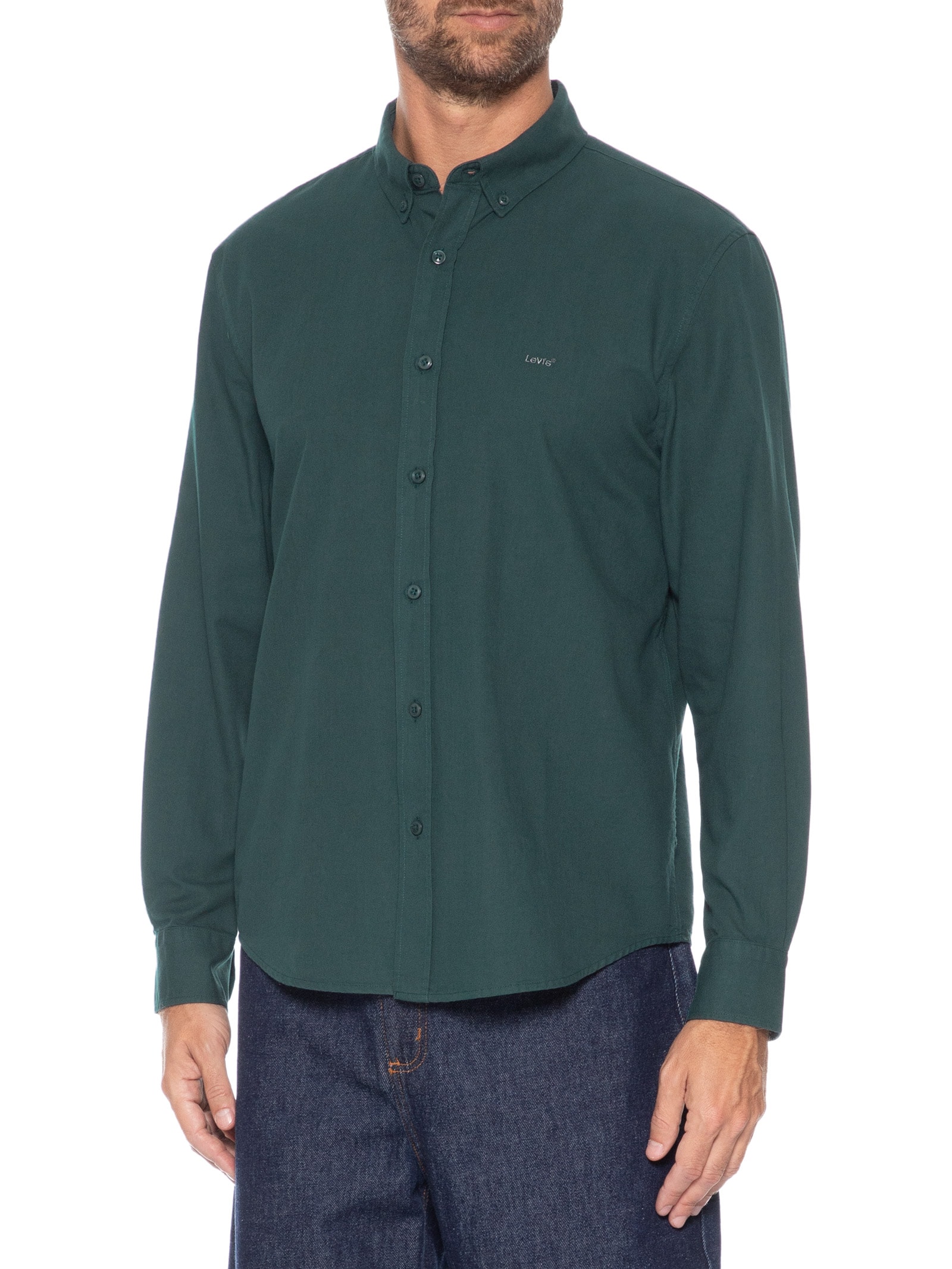 Camisa Masculina Relaxed Fit Authentic Oxford Verde Levi's