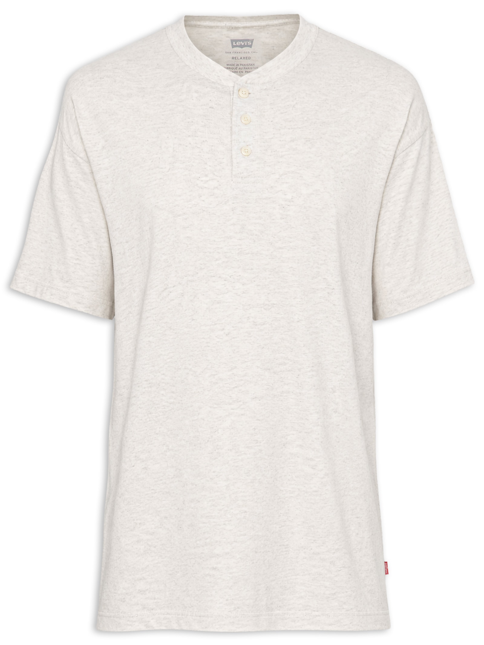 Camisa Masculina Relaxed Fit Ventura Henley Off White Levi's