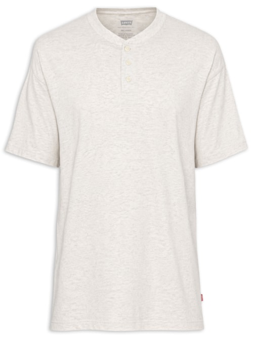 Camisa Masculina Relaxed Fit Ventura Henley – Off White