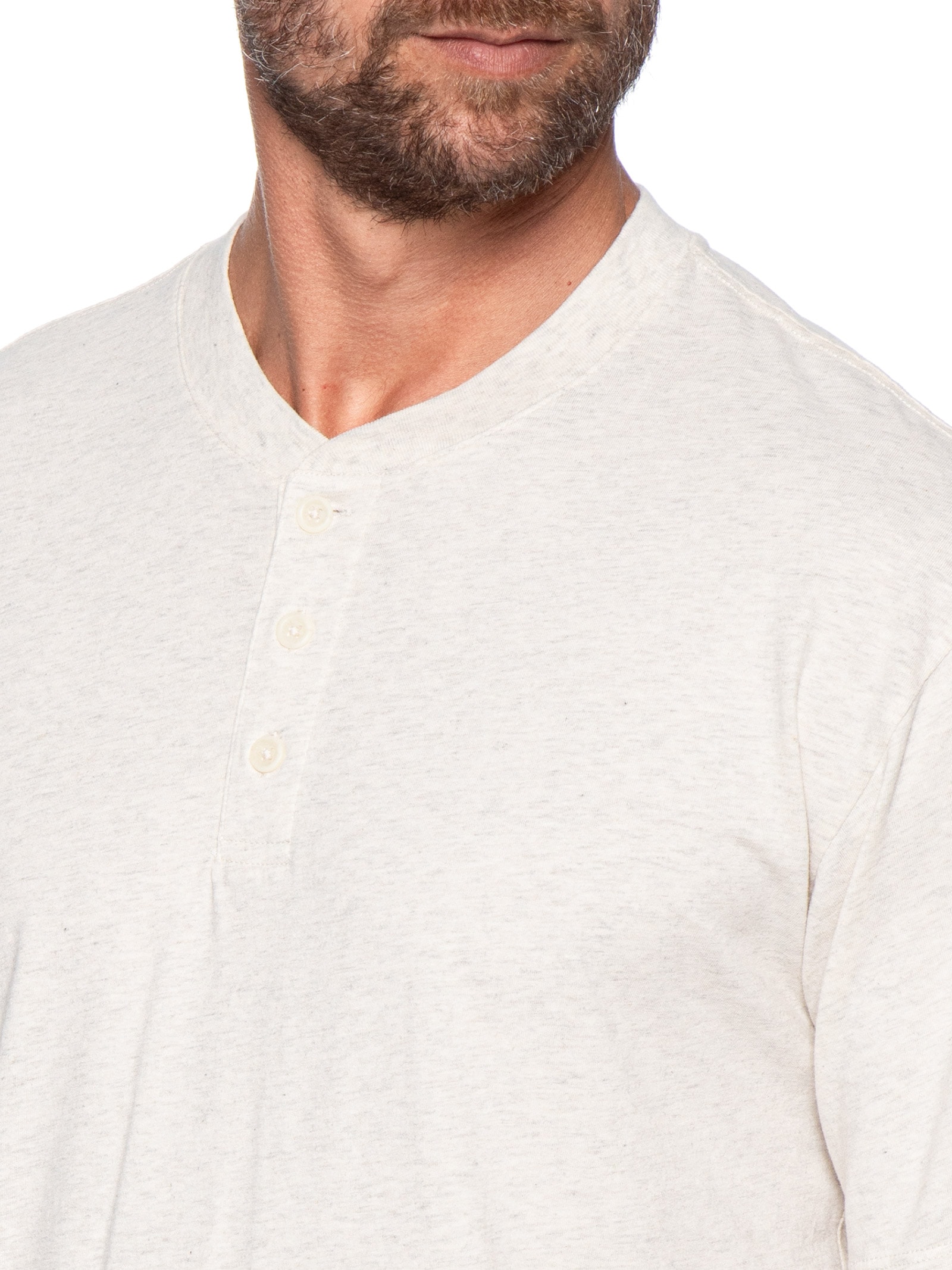 Camisa Masculina Relaxed Fit Ventura Henley Off White Levi's