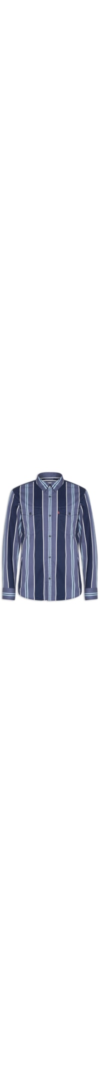 Camisa Masculina Relaxed Fit Western - Azul