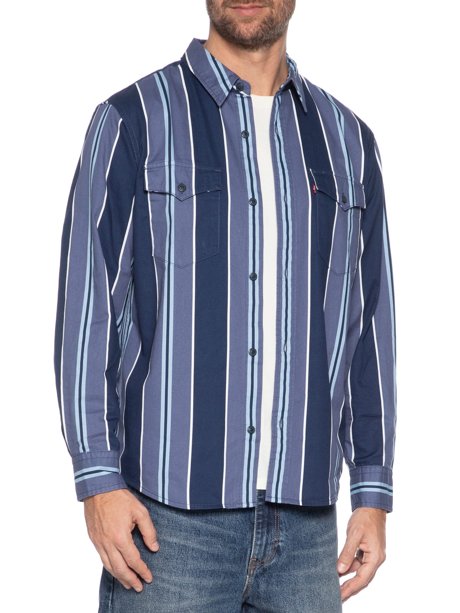 Camisa Masculina Relaxed Fit Western Azul Levi's