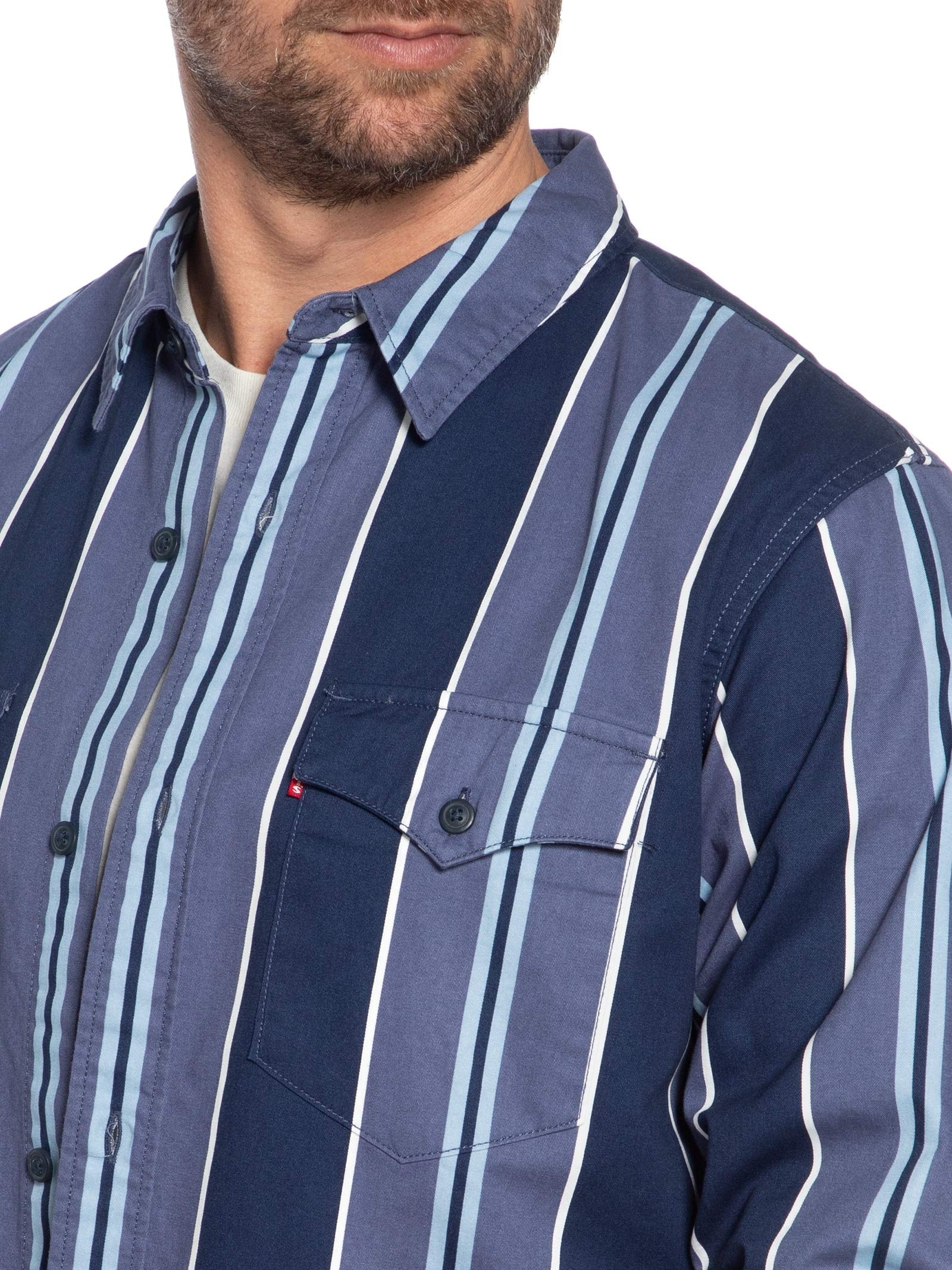 Camisa Masculina Relaxed Fit Western Azul Levi's