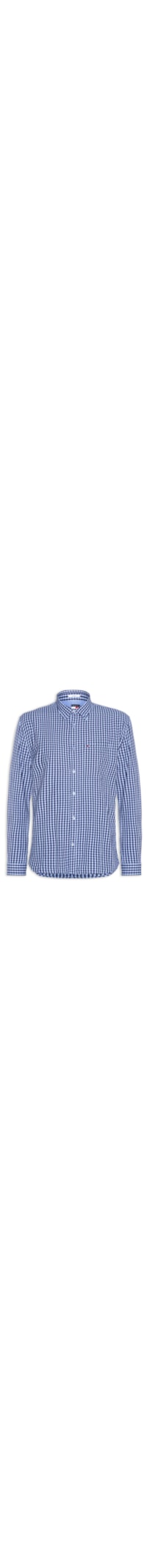 Camisa Masculina Relaxed Fit Xadrez Com Bolso - Azul